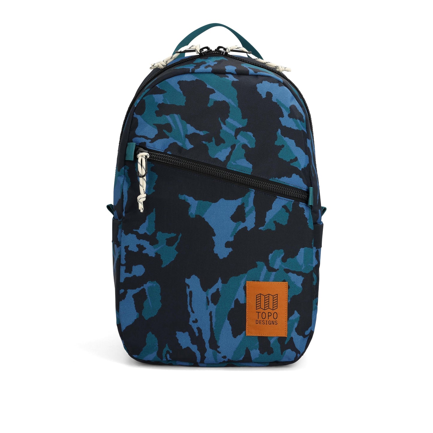 Front View of Topo Designs Light Pack in "Midnight Tectonic"