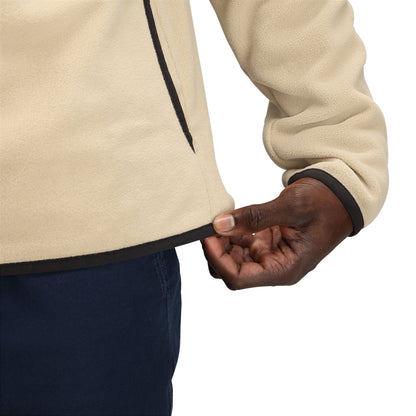 General Detail shot of Topo Designs Vista 1/4 Zip Lightweight Fleece - Men's in "Oatmeal / Pond Blue"