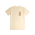 Front shot of Topo Designs x CCH x Pine Printshop Urban Angler Tee in "Butter"