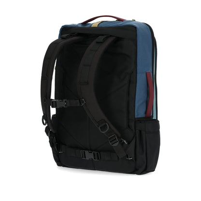 Back View of Topo Designs Global Travel Bag 30L in "Dark Denim / Burgundy"