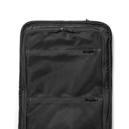 General interior shot of Topo Designs Global Travel Bag 40L in "Black / Black"