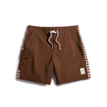 Front white background flat lay image of Topo Designs Mountain Wave Short - Men's in "Desert Palm"