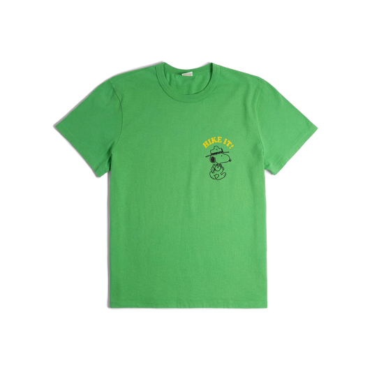 General front image of Topo Designs x TSPTR Hike It Tee in "Green"