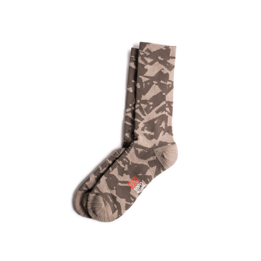 Front shot of Topo Designs Town Socks in "Cobblestone Geo"