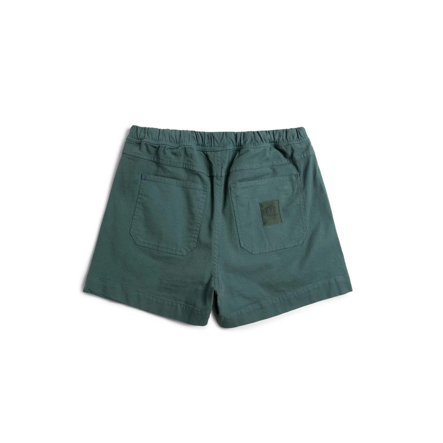 Back View of Topo Designs Dirt Shorts - Women's in "Evergreen"