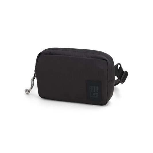 Front View of Topo Designs Ripstop Belt Bag in "Black"